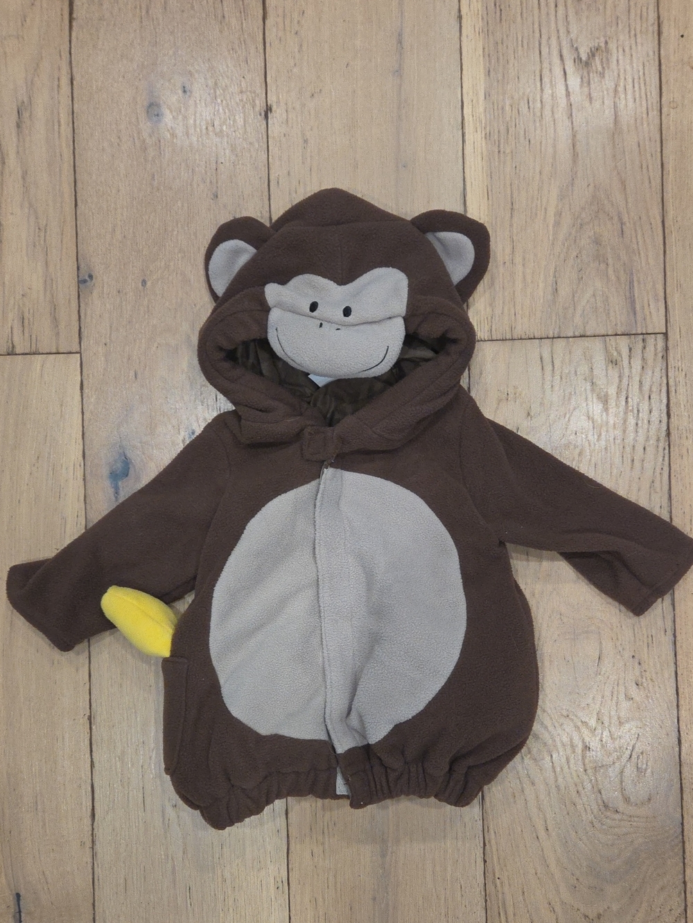 Old Navy Brown Monkey Hooded Costume with Yellow Banana Accent